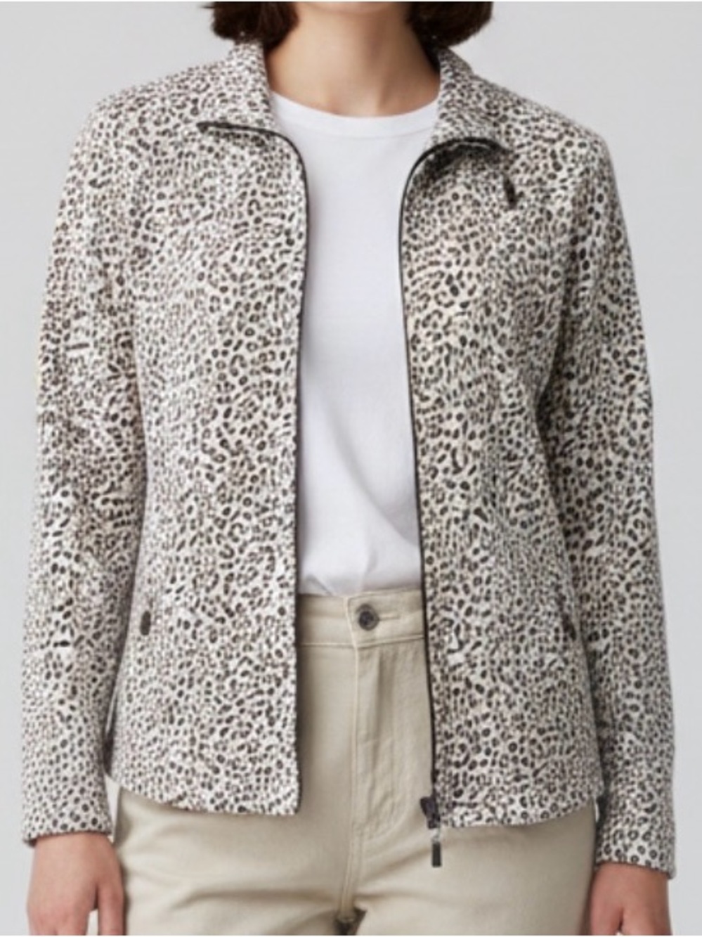 Allison Daley Leopard Print Zip-Up Jacket